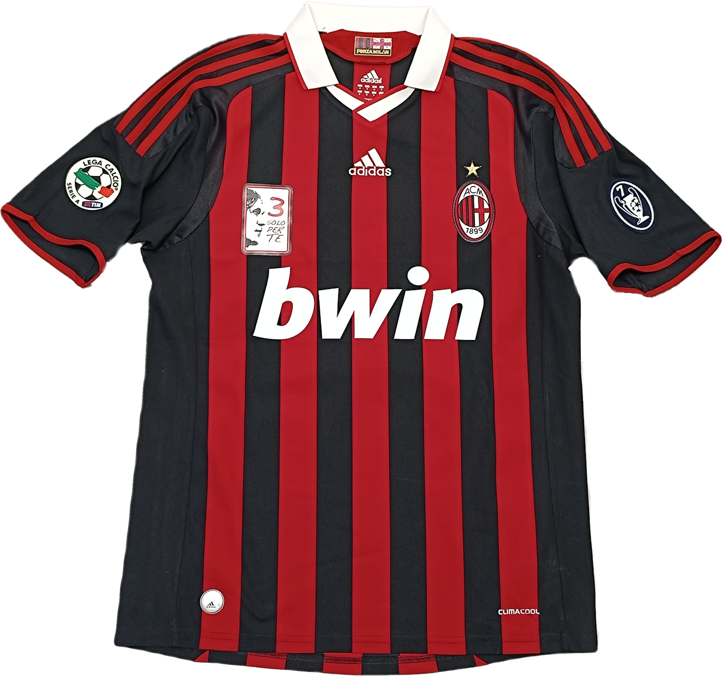 maglia calcio vintage MALDINI AC Milan 2008 2009 Bwin Adidas M LAST GAME