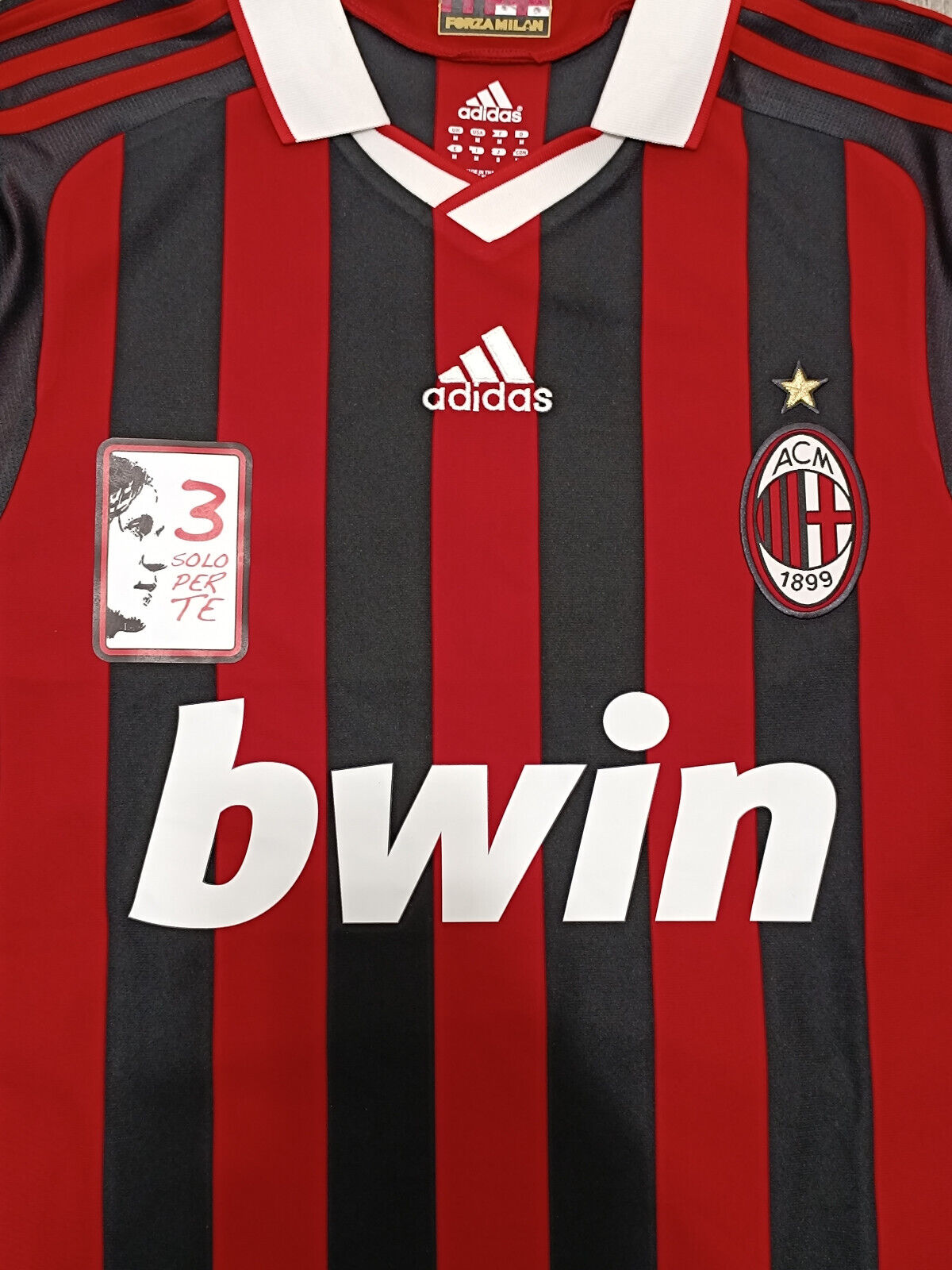 maglia calcio vintage MALDINI AC Milan 2008 2009 Bwin Adidas M LAST GAME