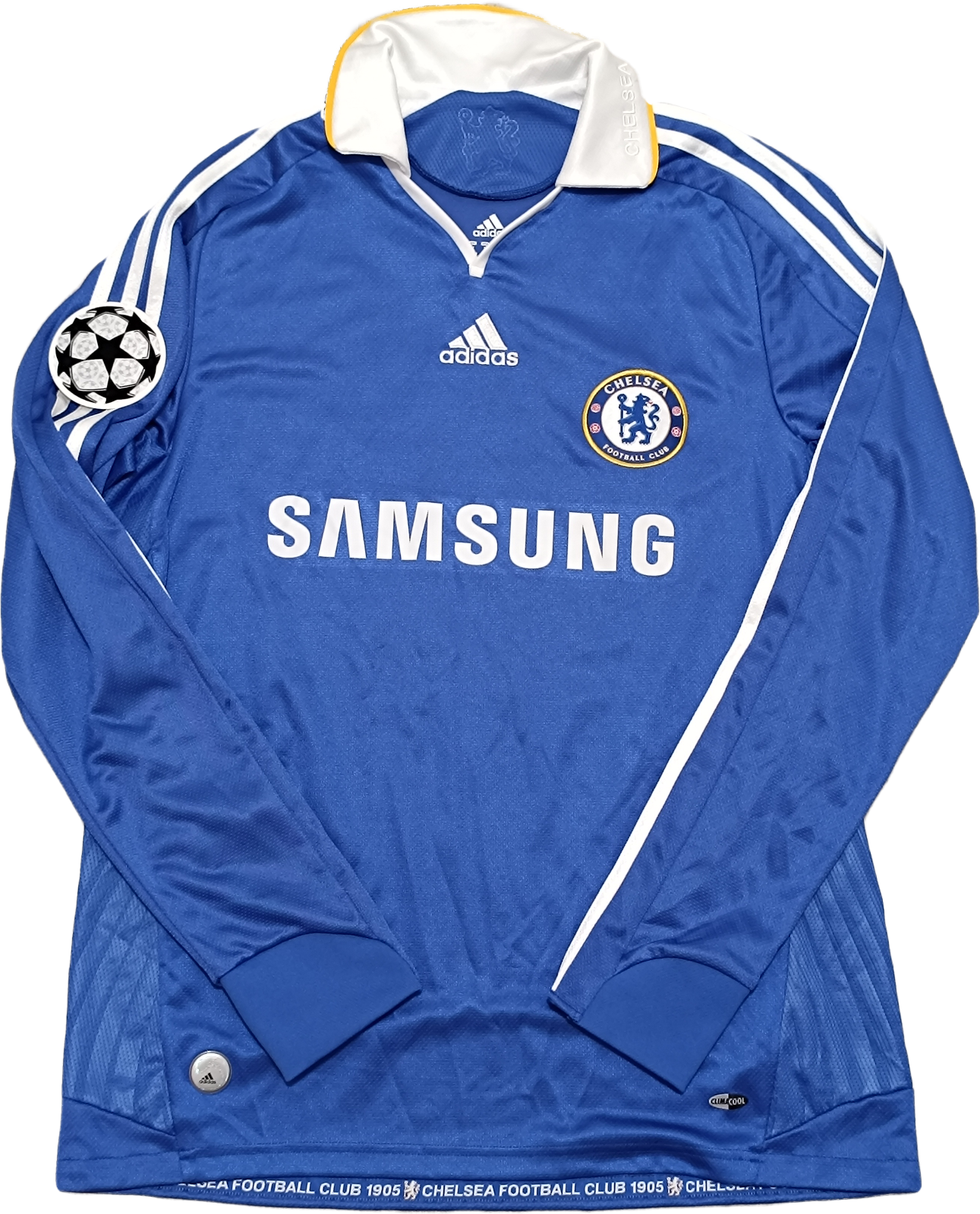 maglia calcio vintage Chelsea DROGBA Champions League adidas Samsung 2008-09