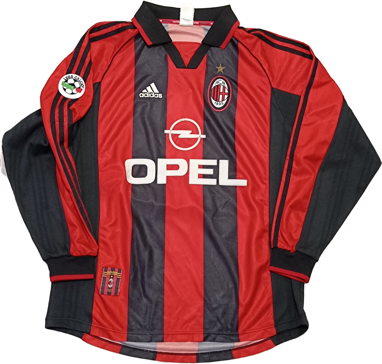 Maglia calcio vintage WEAH shirt AC Milan Opel 1998 1999 Adidas home