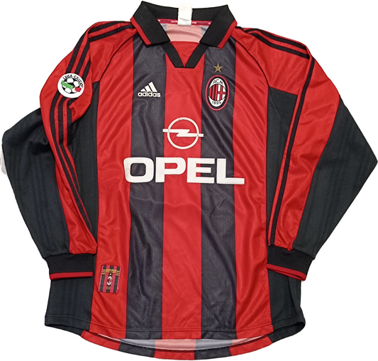 Maglia calcio vintage WEAH shirt AC Milan Opel 1998 1999 Adidas home