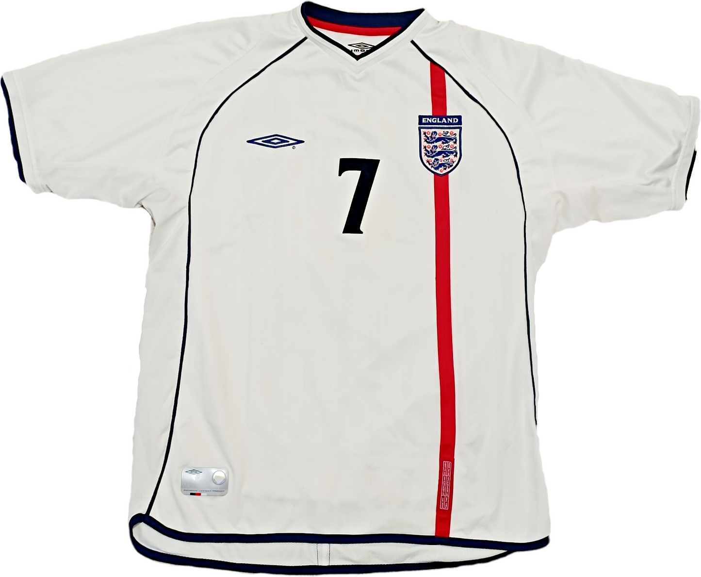 Maglia calcio vintage England Beckham Match Issue 2002 player stock