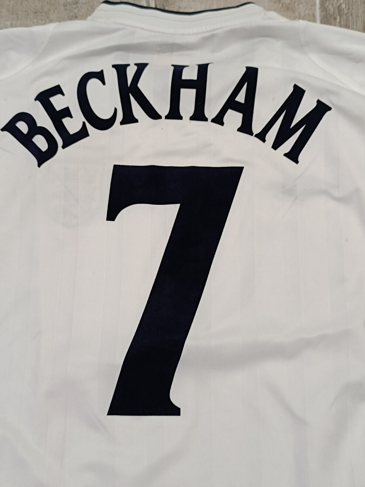 Maglia calcio vintage England Beckham Match Issue 2002 player stock