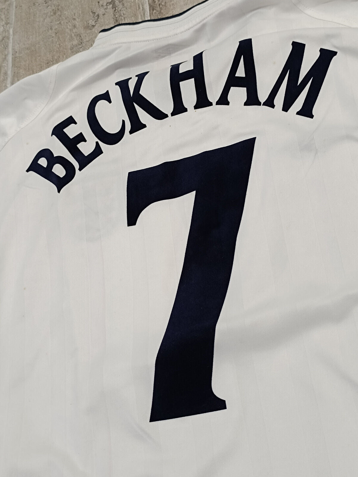 Maglia calcio vintage England Beckham Match Issue 2002 player stock