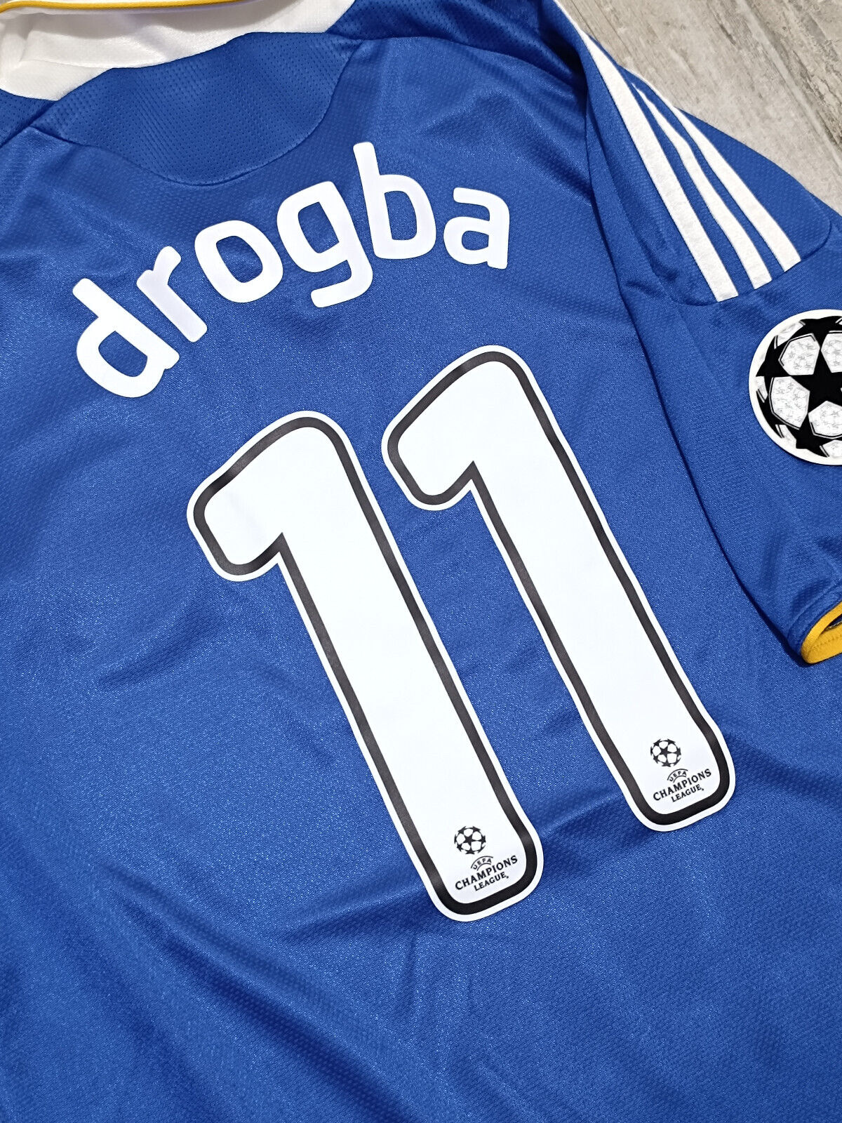 maglia calcio vintage Chelsea DROGBA Champions League adidas Samsung 2008-09