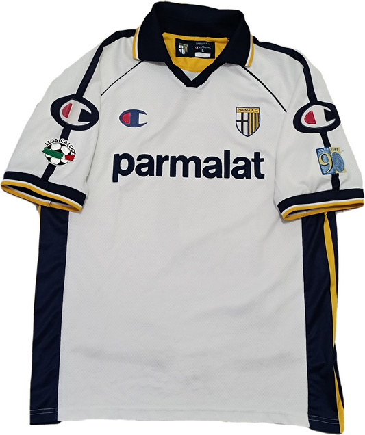 maglia calcio vintage AC Parma Adriano Champion Parmalat GARA WORN 2003 2004