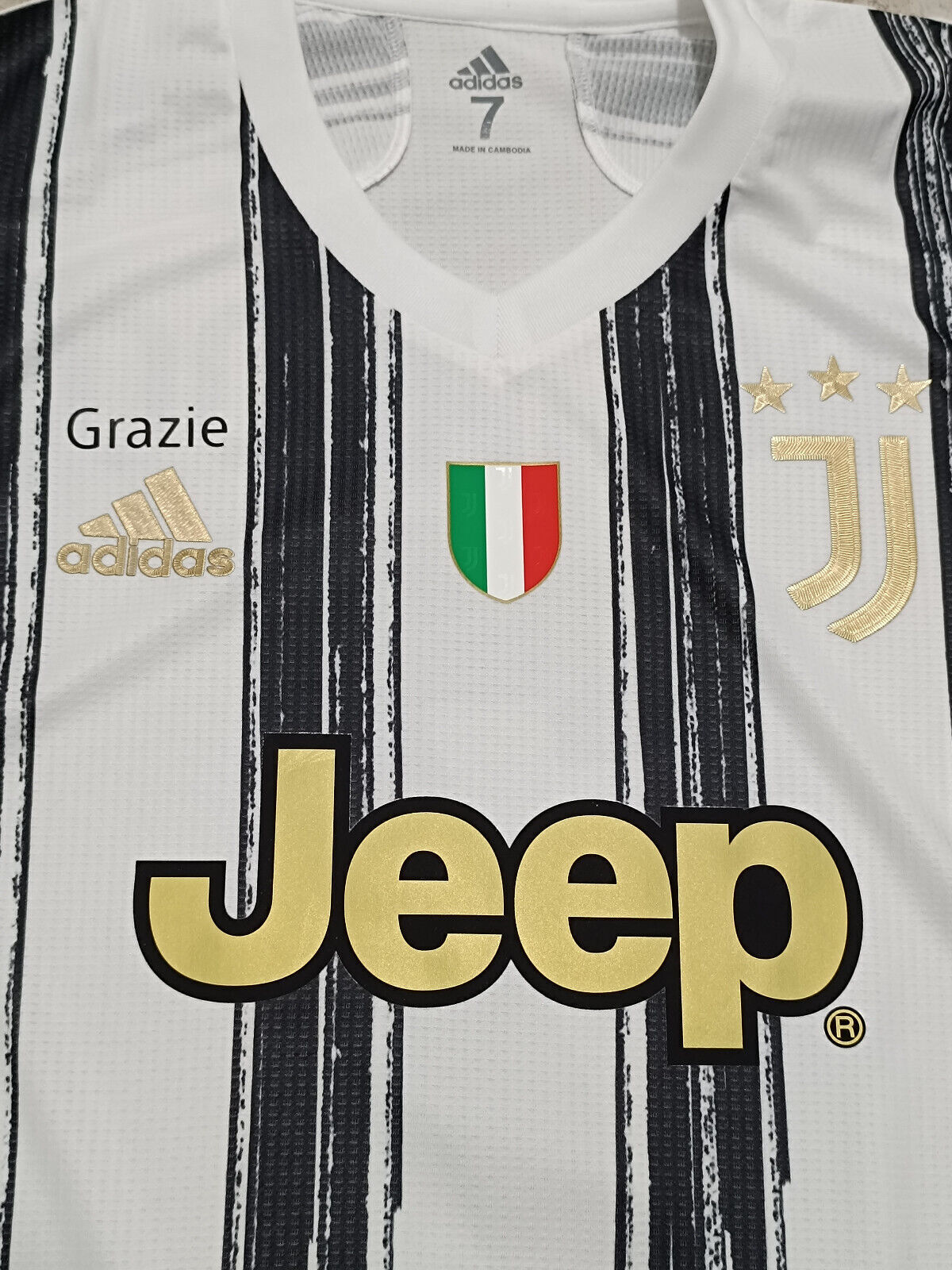 maglia match worn Juventus RONALDO UCL indossata vs LIONE 2020-21 Adidas Tg  7