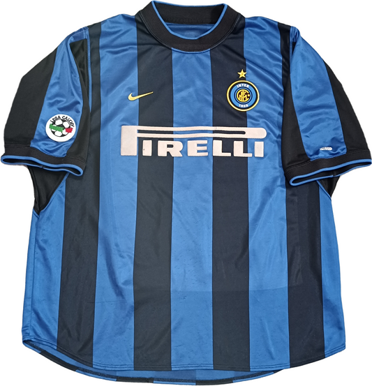 maglia calcio vintage Ronaldo Inter 2000-01 Home Nike Pirelli jersey shirt L