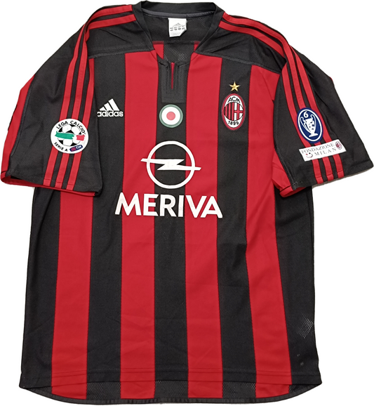 maglia calcio vintage AC Milan Inzaghi Adidas 2003 2004 MERIVA Climalite