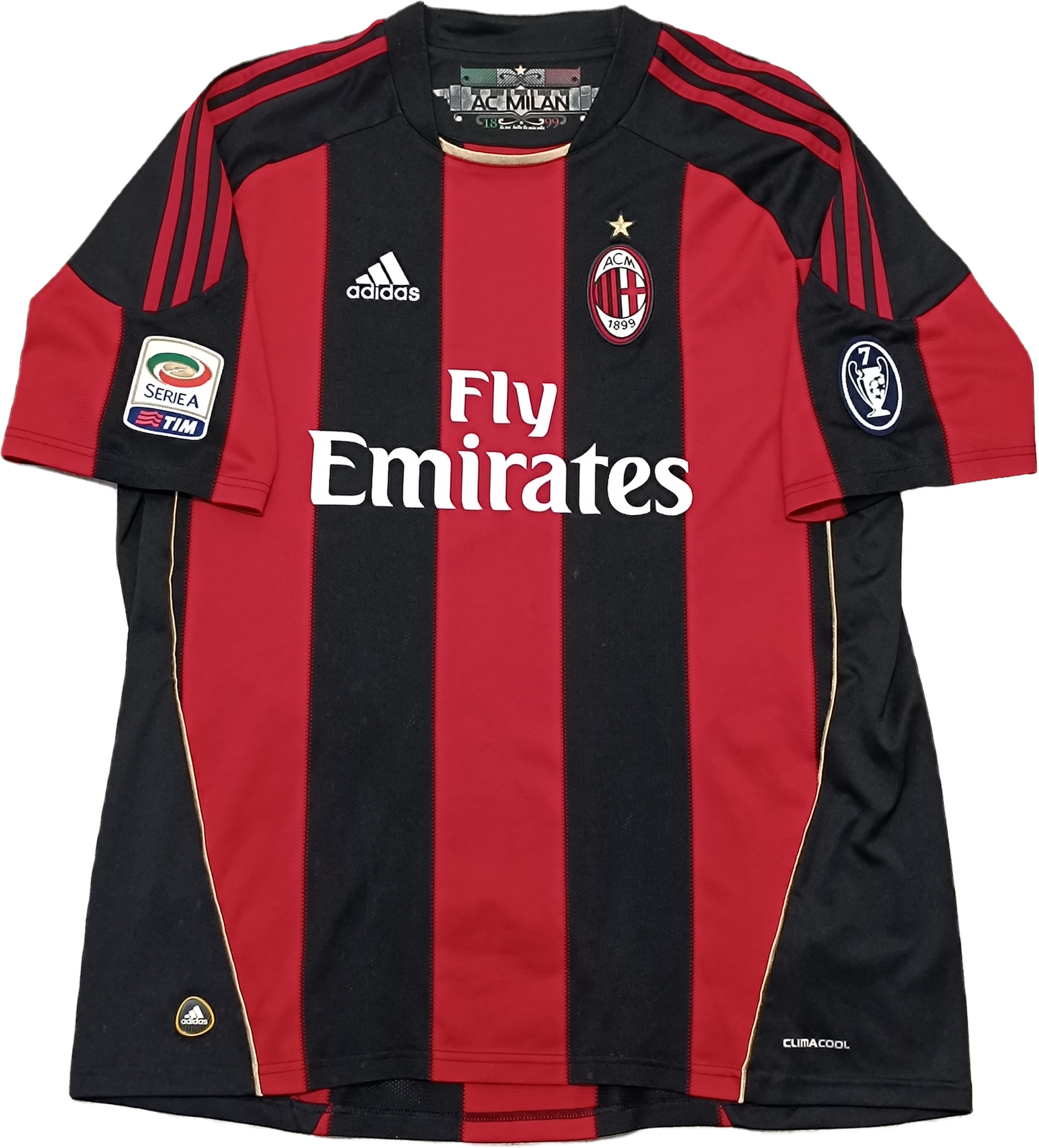 maglia calcio vintage RONALDINHO AC Milan 2010 2011 Fly Emirates Adidas XL