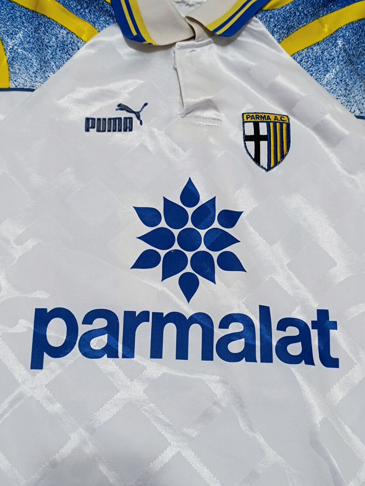 maglia calcio vintage AC Parma Zola Parmalat L home shirt 1995-96 PUMA