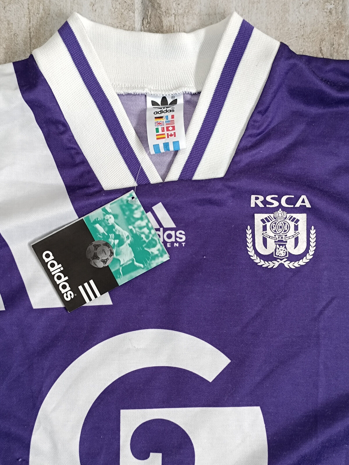 maglia calcio vintage RSC Anderlecht Walem 1993 1994 BNWT Scifo Adidas shirt