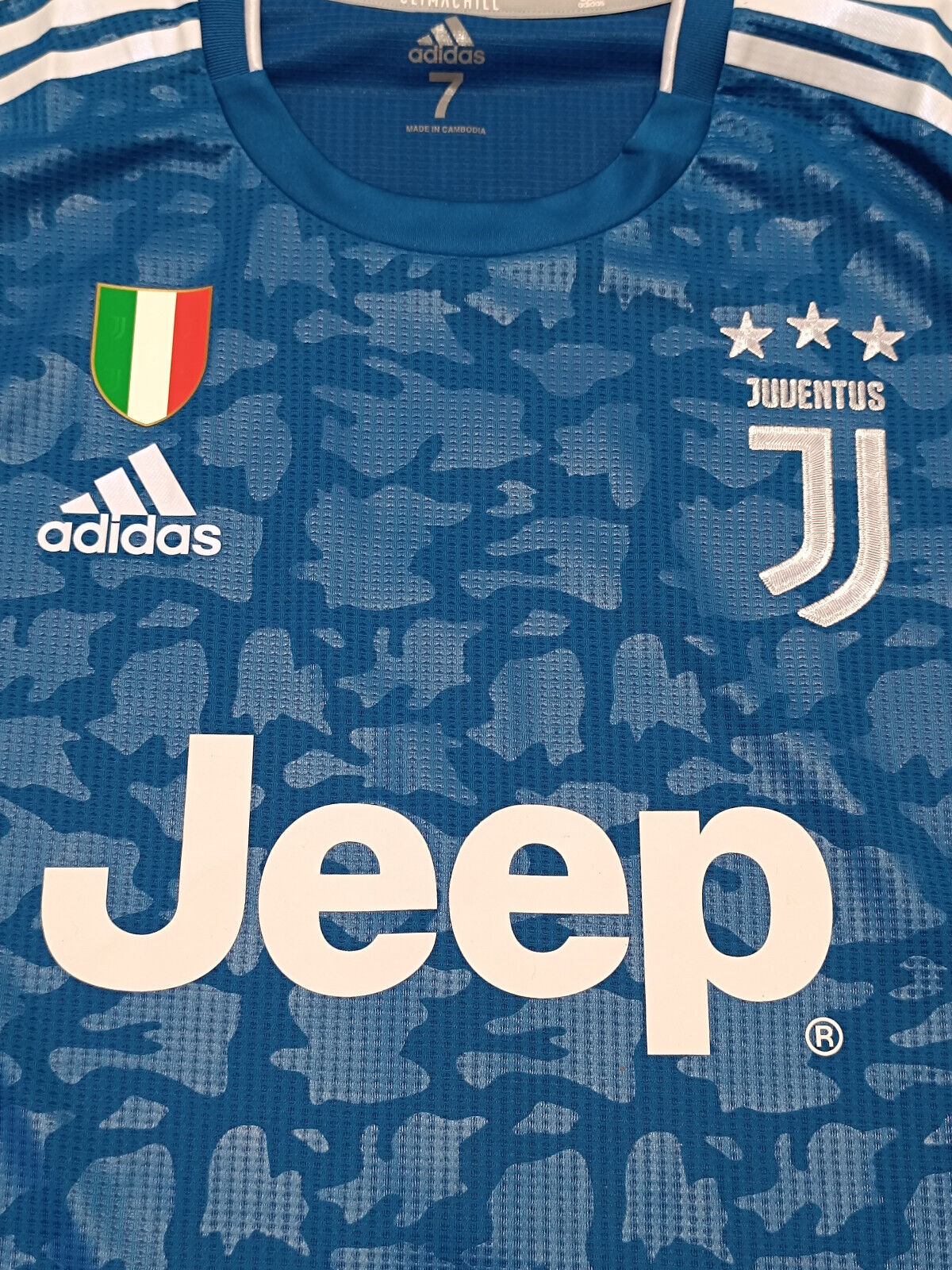 maglia calcio Juventus RONALDO Away MATCH WORN 2019 2020 Adidas Climachill UCL