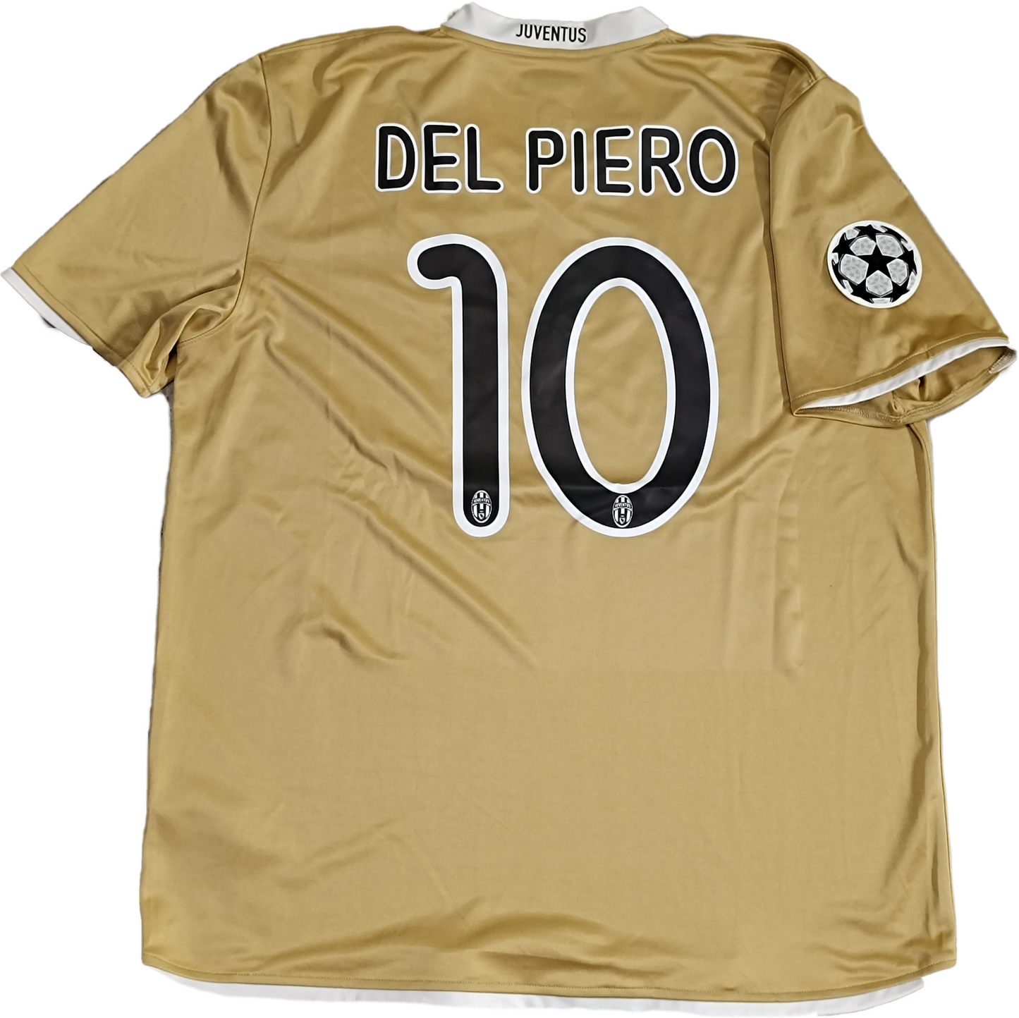 maglia calcio vintage Juventus Del Piero Champions League 2008 away oro XL