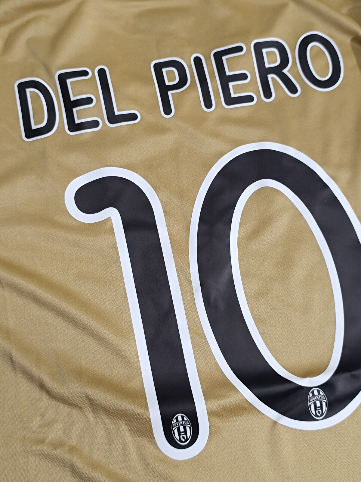 maglia calcio vintage Juventus Del Piero Champions League 2008 away oro XL