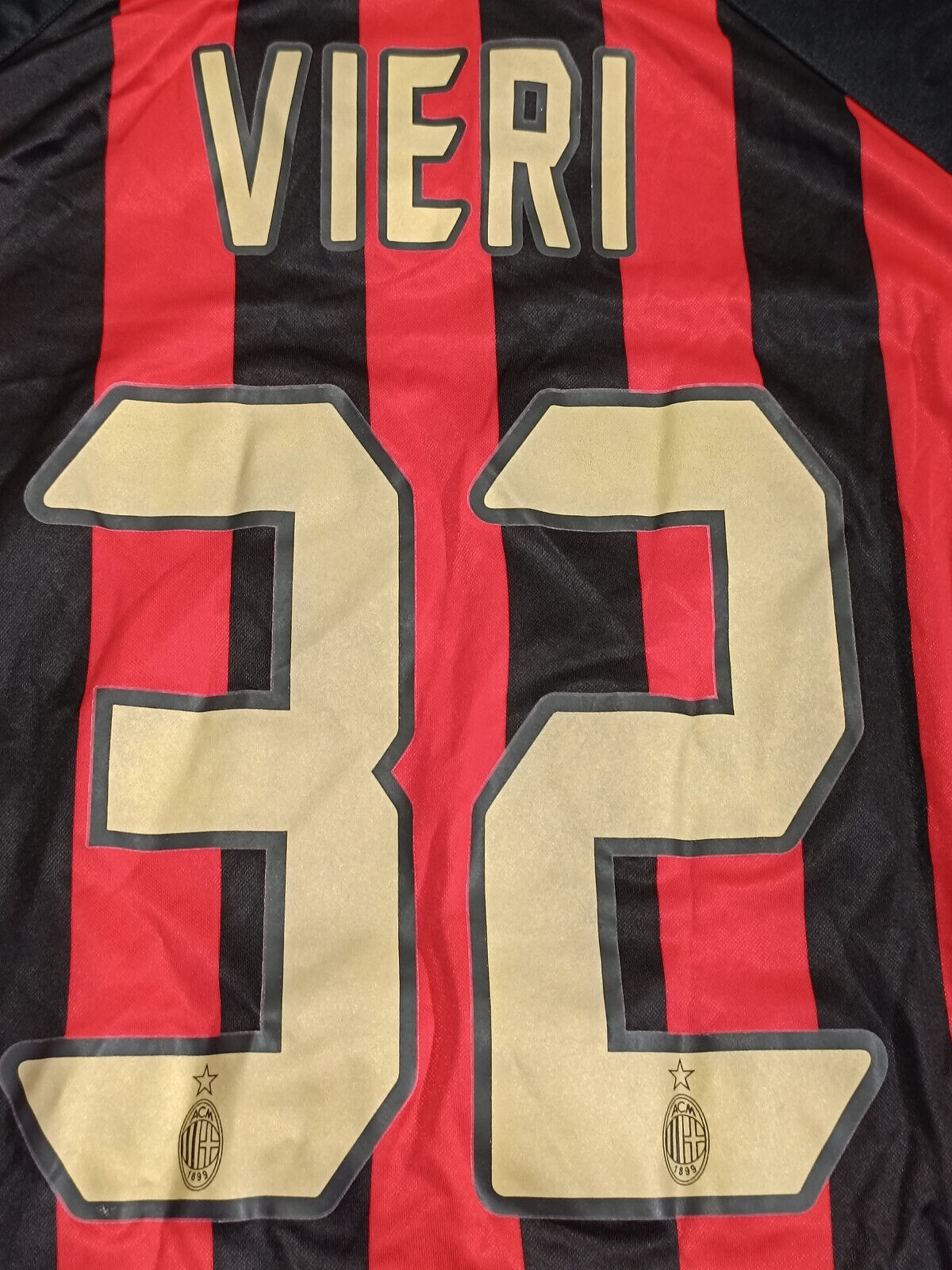 maglia calcio vintage  AC Milan VIERI Zafira #21 Adidas 2005 2006 Home jersey