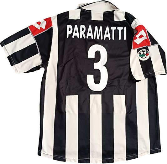 Maglia calcio match worn Juventus Paramatti 2000 2001 TELE+ home serie A LOTTO