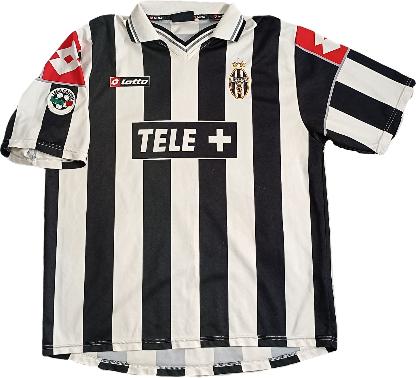 Maglia calcio match worn Juventus Paramatti 2000 2001 TELE+ home serie A LOTTO