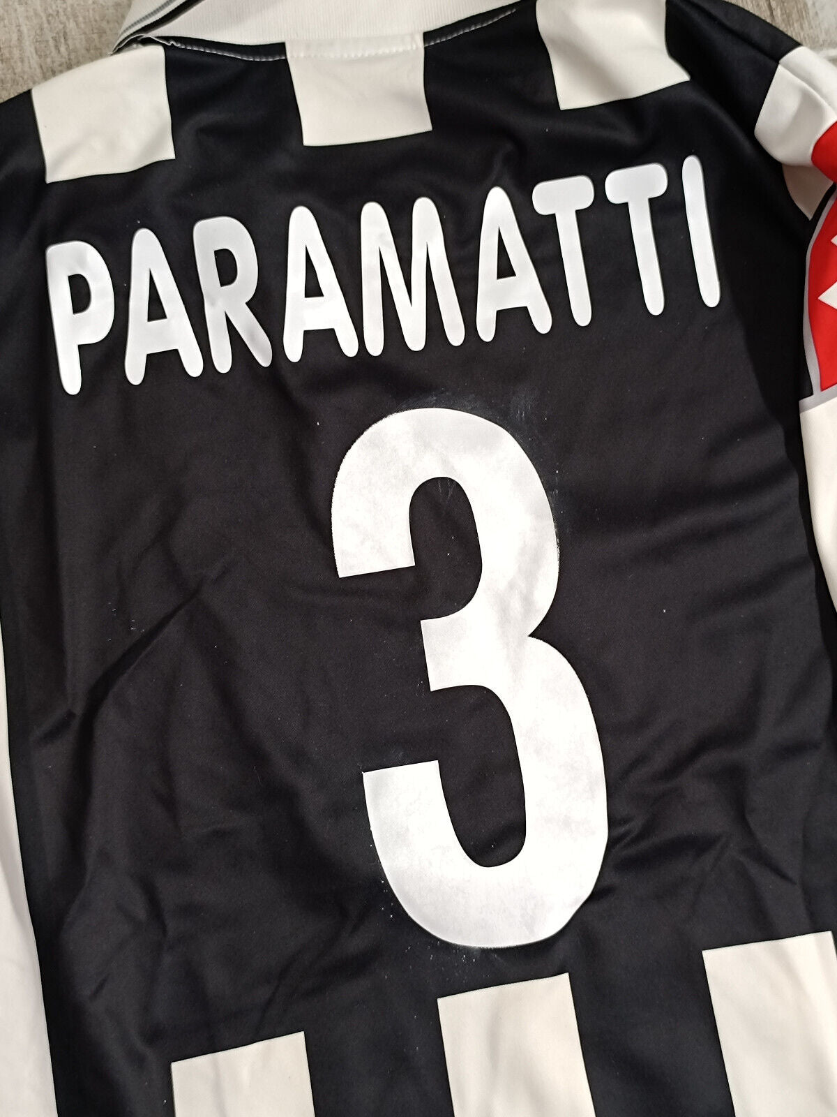 Maglia calcio match worn Juventus Paramatti 2000 2001 TELE+ home serie A LOTTO