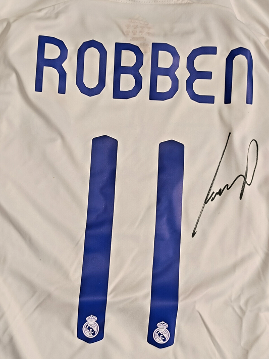 shirt Robben SIGNED autograph jersey football Real Madrid LFP 2007-2008 L Adidas