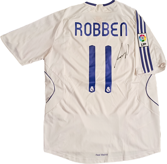 shirt Robben SIGNED autograph jersey football Real Madrid LFP 2007-2008 L Adidas