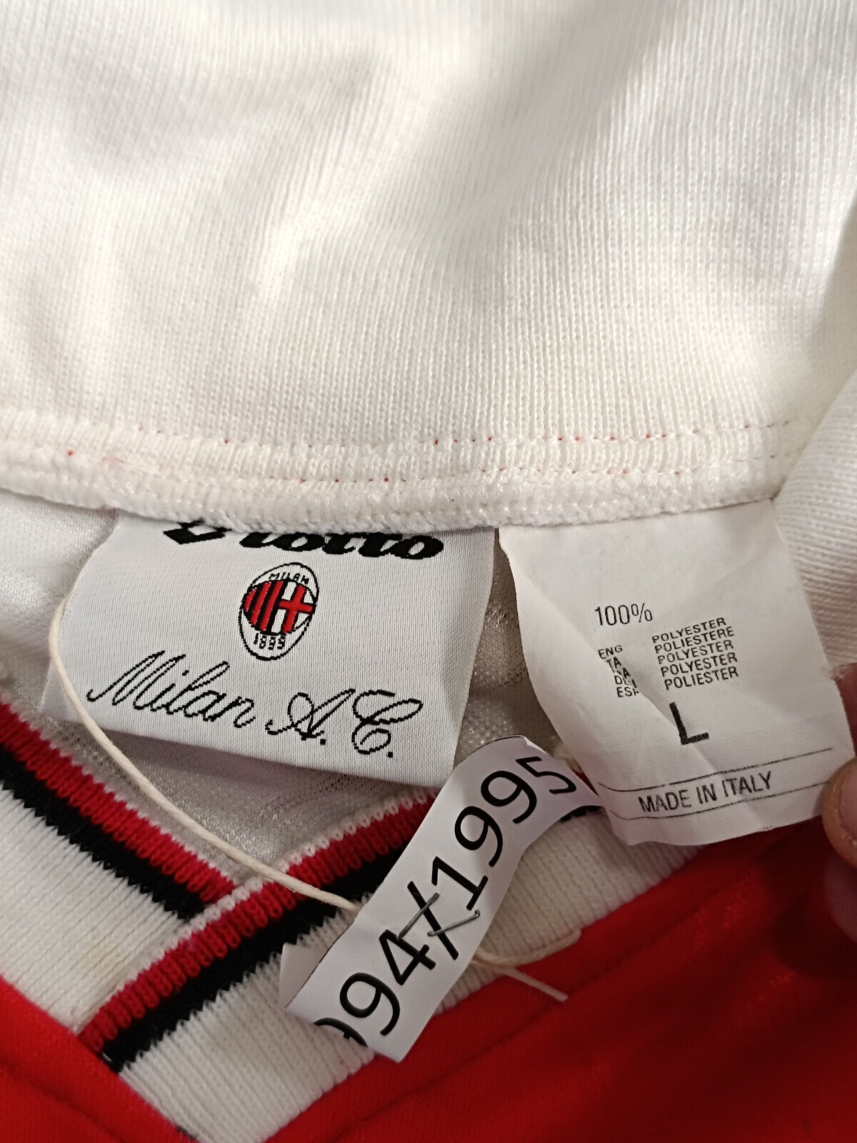 maglia calcio match worn vintage AC Milan Maldini 1994 1995 scudetto Opel L