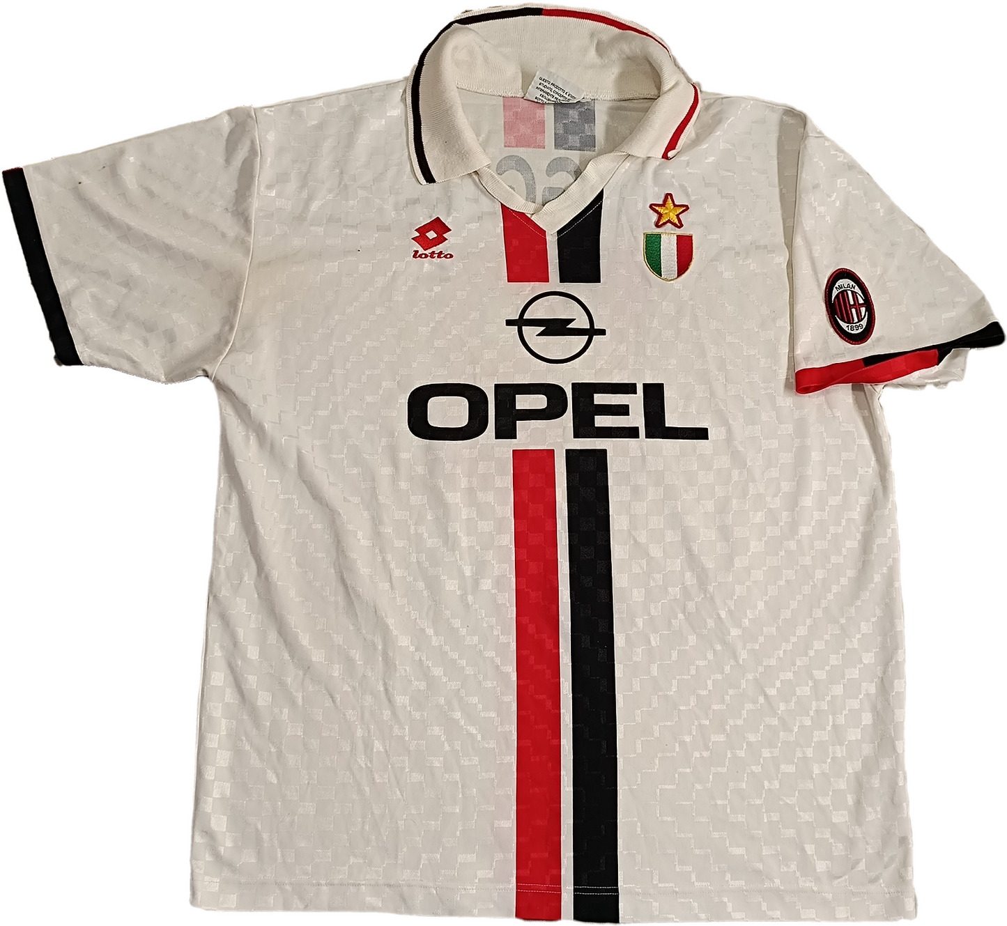 maglia calcio vintage AC Milan Baggio 1996 1997 Lotto Opel Scudetto PLAYER Away