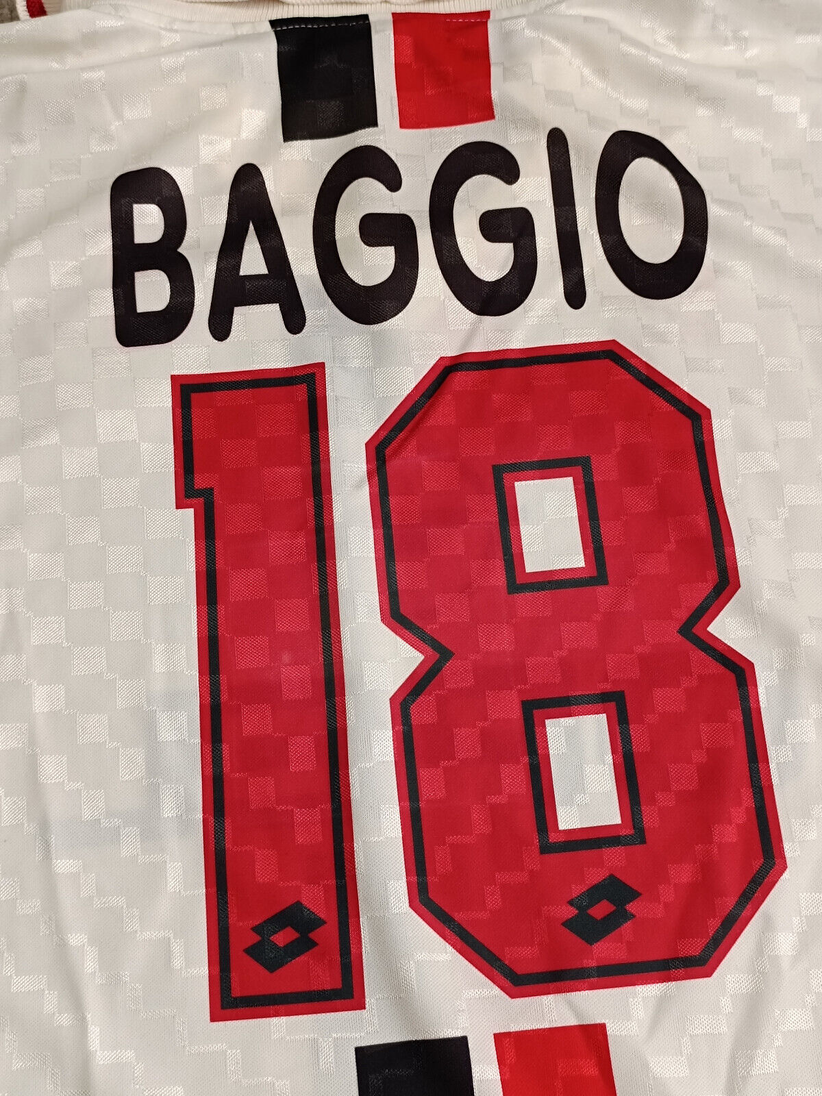 maglia calcio vintage AC Milan Baggio 1996 1997 Lotto Opel Scudetto PLAYER Away