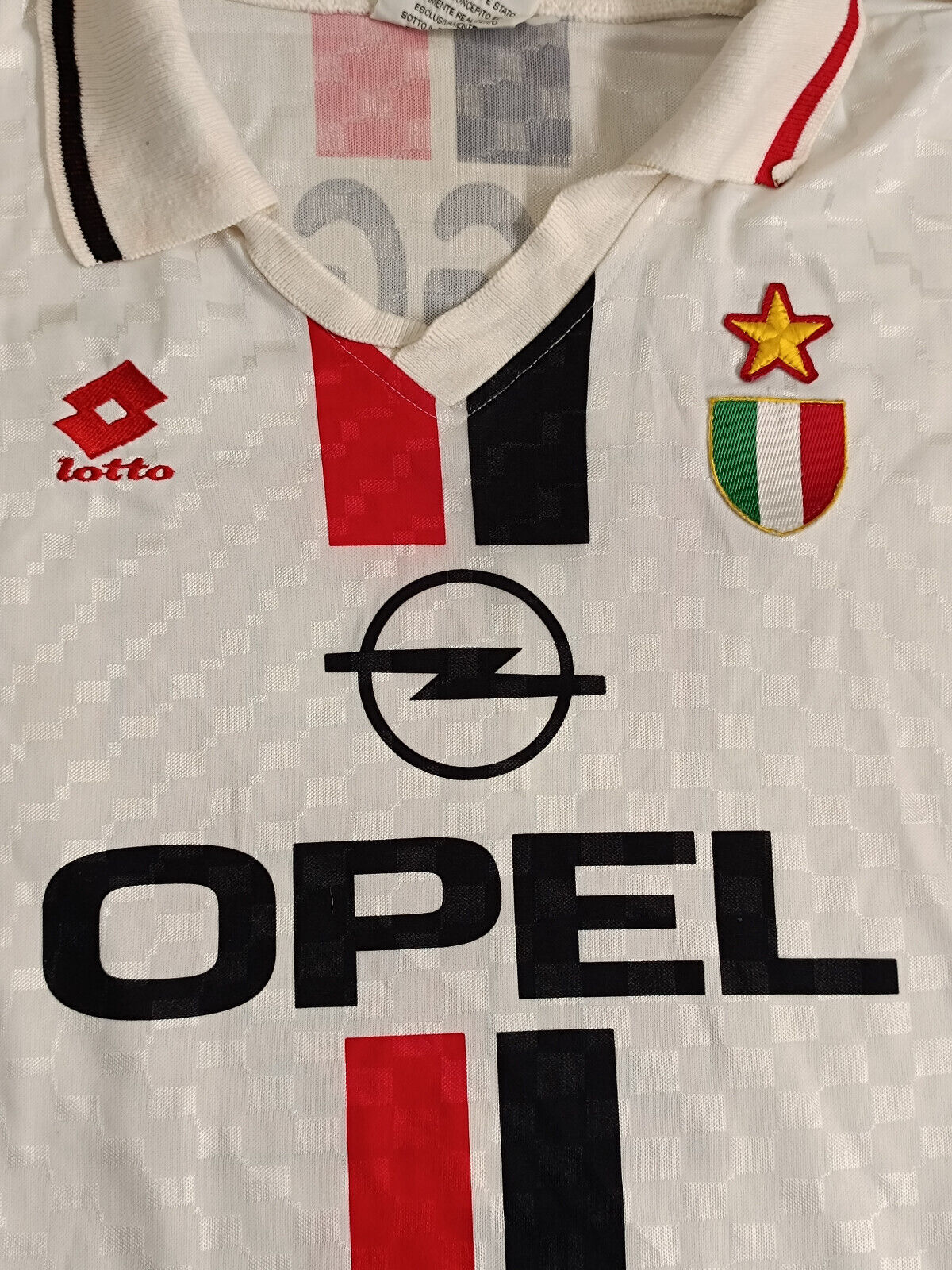 maglia calcio vintage AC Milan Baggio 1996 1997 Lotto Opel Scudetto PL –  greensportvintage